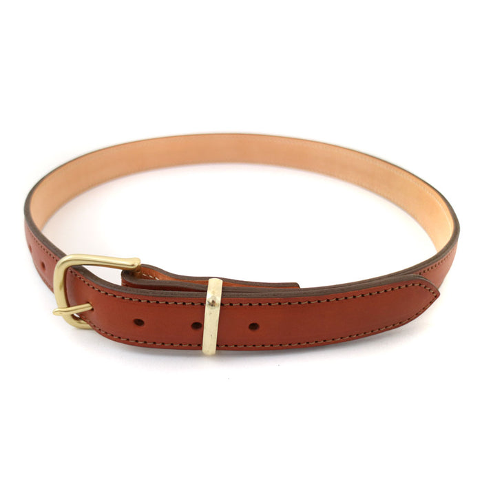 Bench-made Leather Dress Belt - Brass Buckle