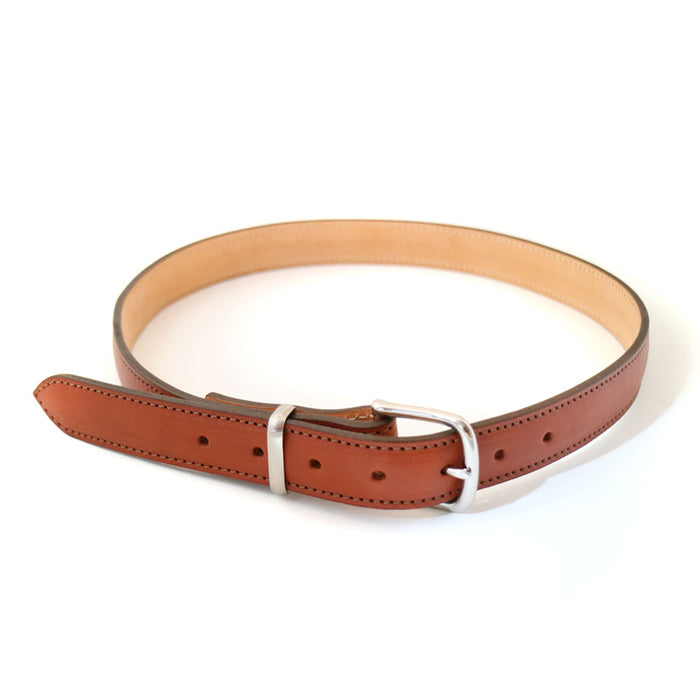 Bench-made Leather Dress Belt - Silver Buckle